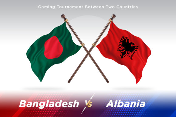 Bangladesh vs Albania Flags in Design