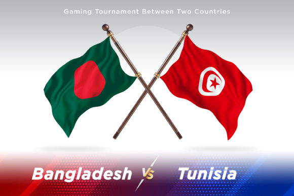 Bangladesh vs Tunisia Two Flags in Design